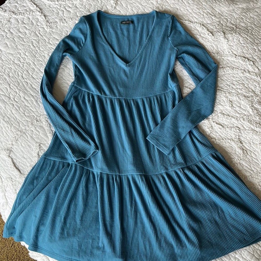 Long Sleeve Blue Dress